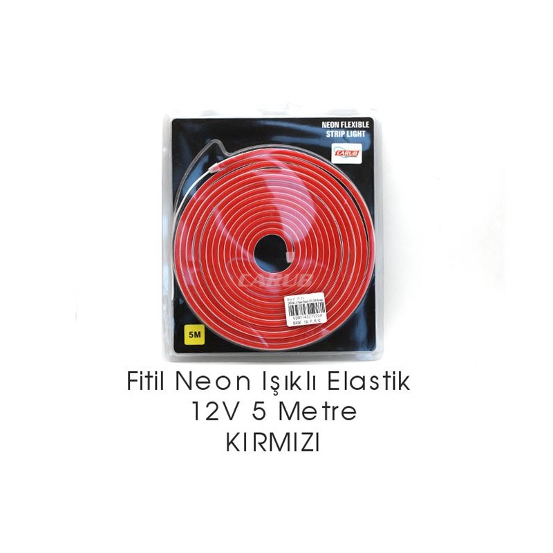 ELASTİK NEON ŞERİT LED ŞEFFAF IŞIKLI KIRMIZI 12V 5MT 4327610 4327591 C