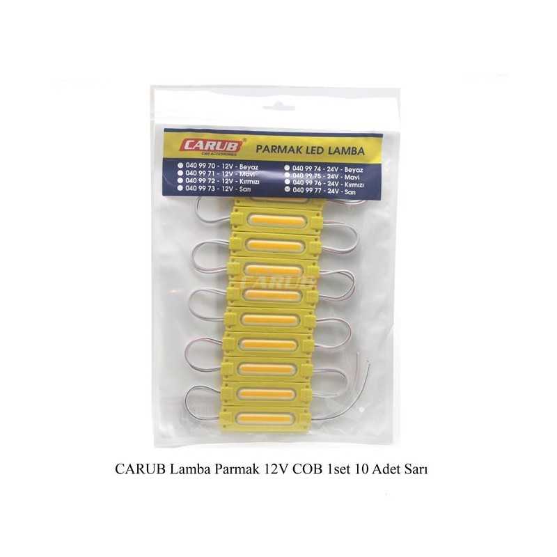 LED LAMBA MODÜL TİP COB NEON TİP TURUNCU ORANGE AMBER 12V 0409973 CARU