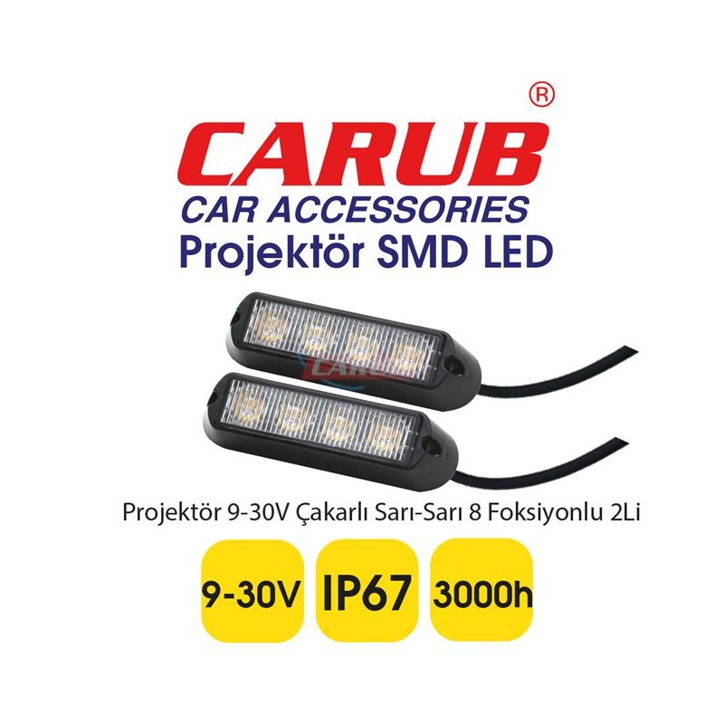 ÇAKAR LAMBA PANJUR PROJEKTÖR TİP 2Lİ 8 FONKS. SARI SARI 9-30V 3056354