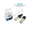 AMPÜL DİPSİZ LED 12V T20 21-5W ÇİFT 36 LED SMD CANBUS BEYAZ SENTİNEL T