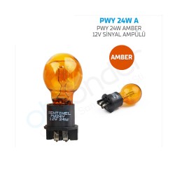 AMPÜL GÜNDÜZ FARI HALOGEN 12V PWY24W HTRC1 AMBER TURUNCU SENTİNEL PWY