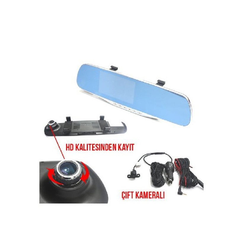 DVR KAYIT CİHAZI ÇİFT KAMERALI ÖN + ARKA KAYIT ÖZELLİKLİ CARUB 0017020