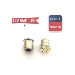AMPÜL 67 LED 12V 5 LED SMD TURUNCU 0403016 CARUB