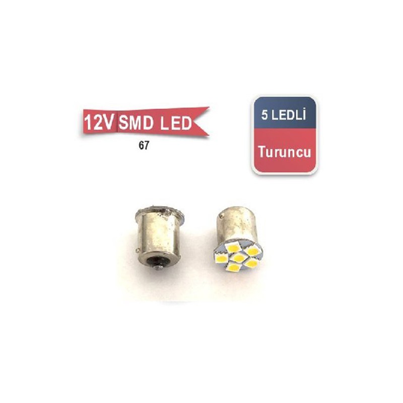 AMPÜL 67 LED 12V 5 LED SMD TURUNCU 0403016 CARUB