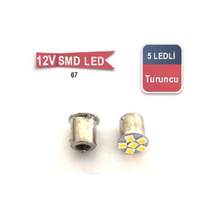 AMPÜL 67 LED 12V 5 LED SMD TURUNCU 0403016 CARUB