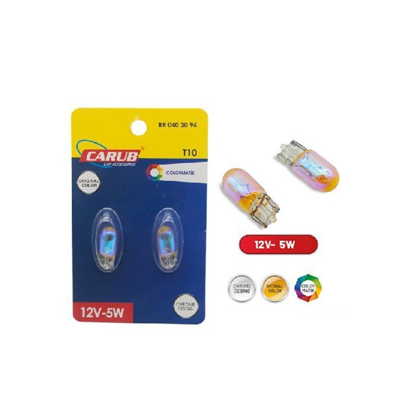 AMPÜL NORMAL DIADEM T10 12V 5W DİPSİZ AMBER TURUNCU 0403094 CARUB
