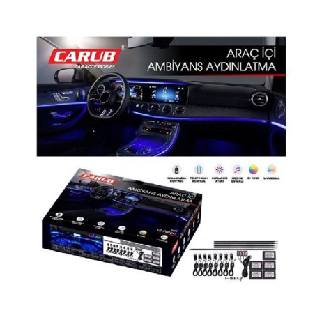 ARAÇ İÇİ AMBİYANS AYDINLATMA KAYAR ANİMASYON TEL. KONT. 17 PRÇ 4+1 MOD
