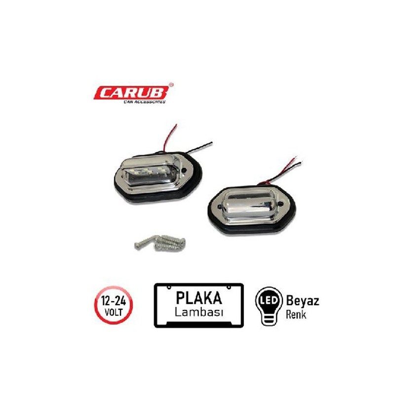 PLAKA LAMBASI KROM KÜÇÜK 6 LEDLİ BEYAZ CARUB 4322766 CARUB