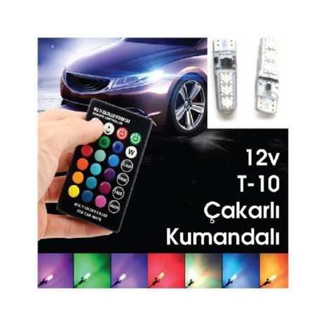 AMPÜL DİPSİZ LED 12V T10 ÇAKARLI KUMANDALI 0400241 CARUB