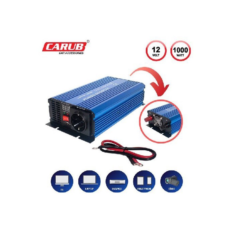 İNVERTÖR 12V-220V YÜKSELTİCİ 1000W USBLİ 4621860 CARUB