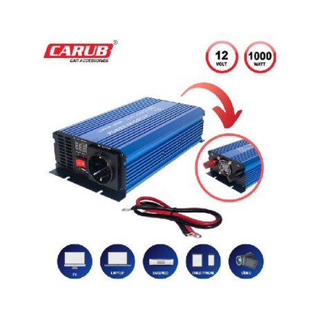 İNVERTÖR 12V-220V YÜKSELTİCİ 1000W USBLİ 4621860 CARUB