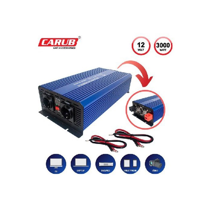 İNVERTÖR 12V-220V YÜKSELTİCİ 3000W USB Lİ 4621866 CARUB