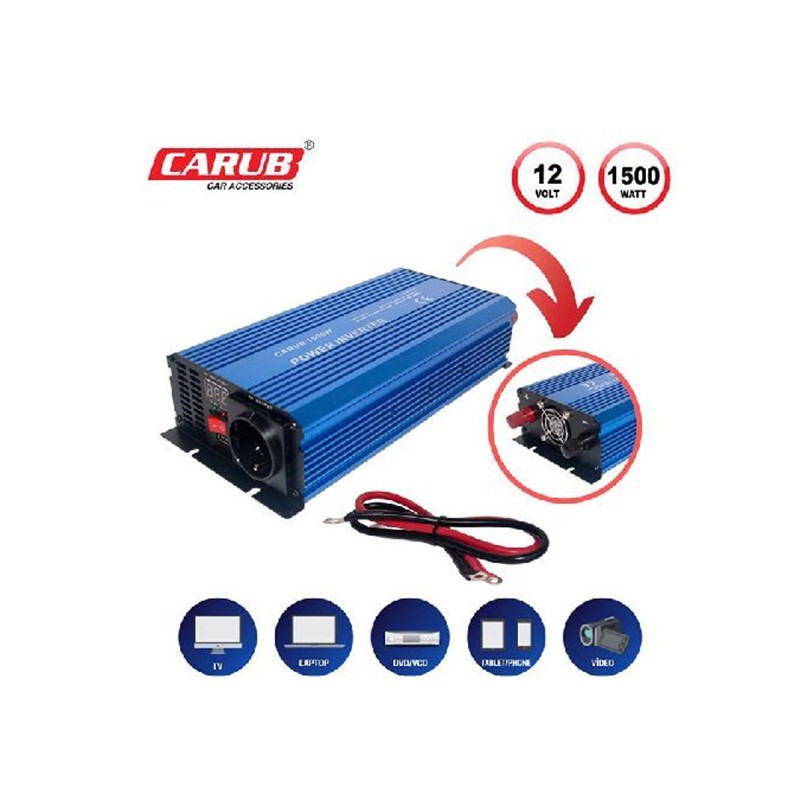 İNVERTÖR 12V-220V YÜKSELTİCİ 1500W USB Lİ 4621862 CARUB