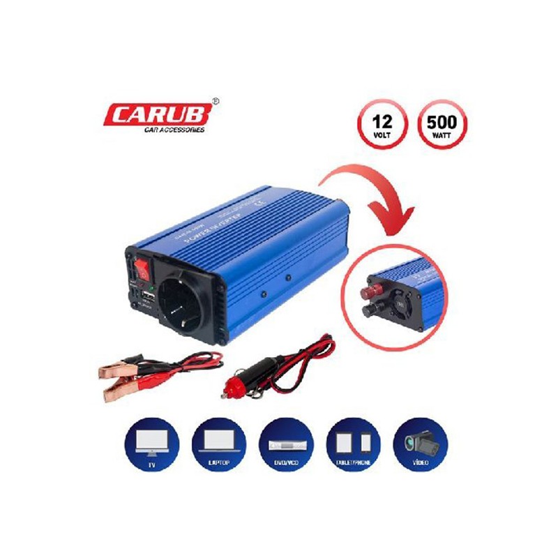 İNVERTÖR 12V-220V YÜKSELTİCİ 500W USB Lİ 4621856 CARUB