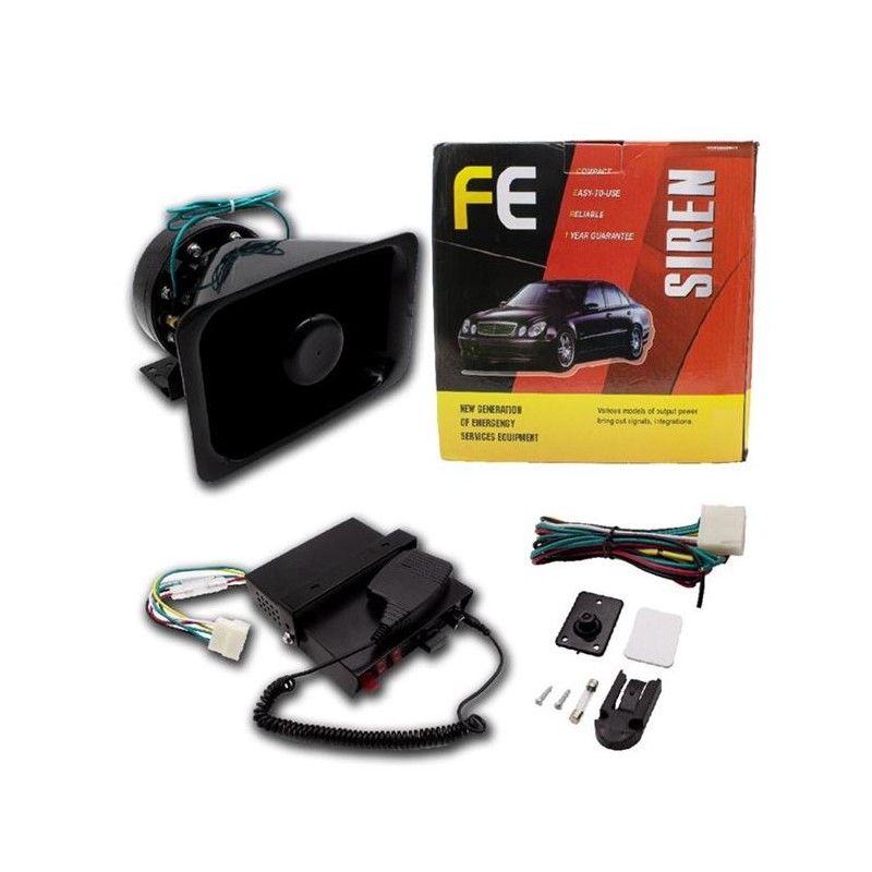 SİREN MEGAFONLU POLİS PROFESYONEL AYARLI ANFİ + MAYK + SİREN 100W 2742