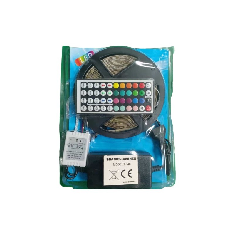 ELASTİK LED SİLİKONLU 5MT 3 ÇİPLİ 12V RGB ÇOK RENKLİ KUMANDALI 220V AD