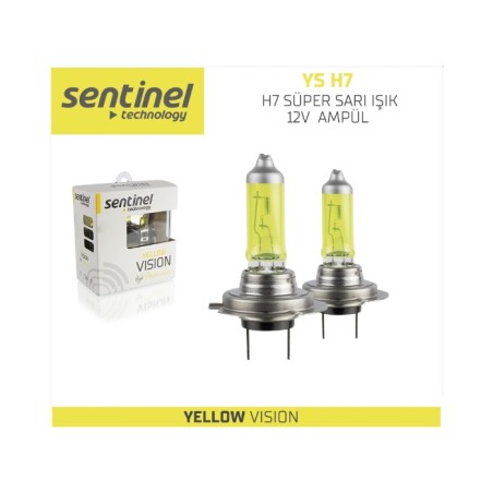 AMPÜL FAR HALOGEN SARI IŞIK 12V H7 SENTİNEL YS H7 YS-H7 SENTİNEL