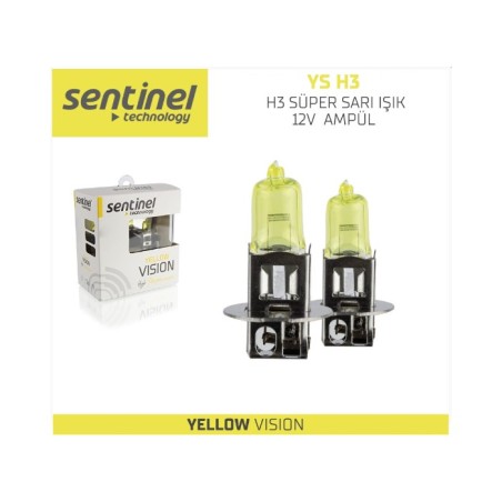 AMPÜL FAR HALOGEN SARI IŞIK 12V H3 SENTİNEL YS H3 YS-H3 SENTİNEL