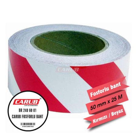FOSFOR BANT 5CMX25MT ÇAPRAZ KIRMIZI-BEYAZ 2406001 CARUB