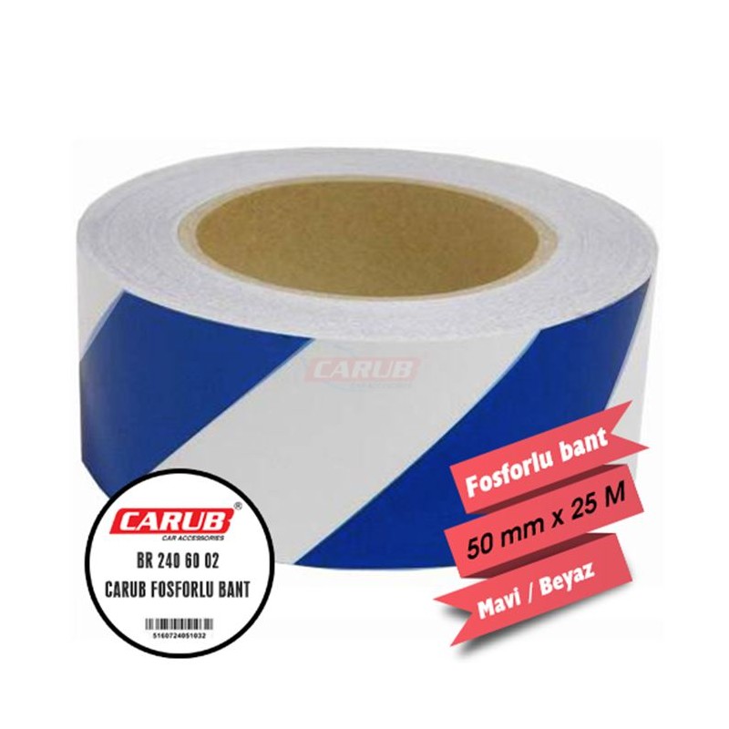 FOSFOR BANT 5CMX25MT ÇAPRAZ MAVİ-BEYAZ 2406002 CARUB