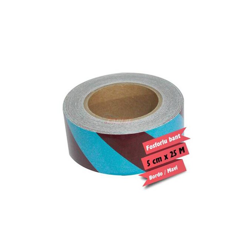 FOSFOR BANT 5CMX25MT ÇAPRAZ BORDO-MAVİ 2406061 CARUB