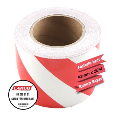 FOSFOR BANT 10CMX25MT ÇAPRAZ KIRMIZI-BEYAZ 2406101 CARUB