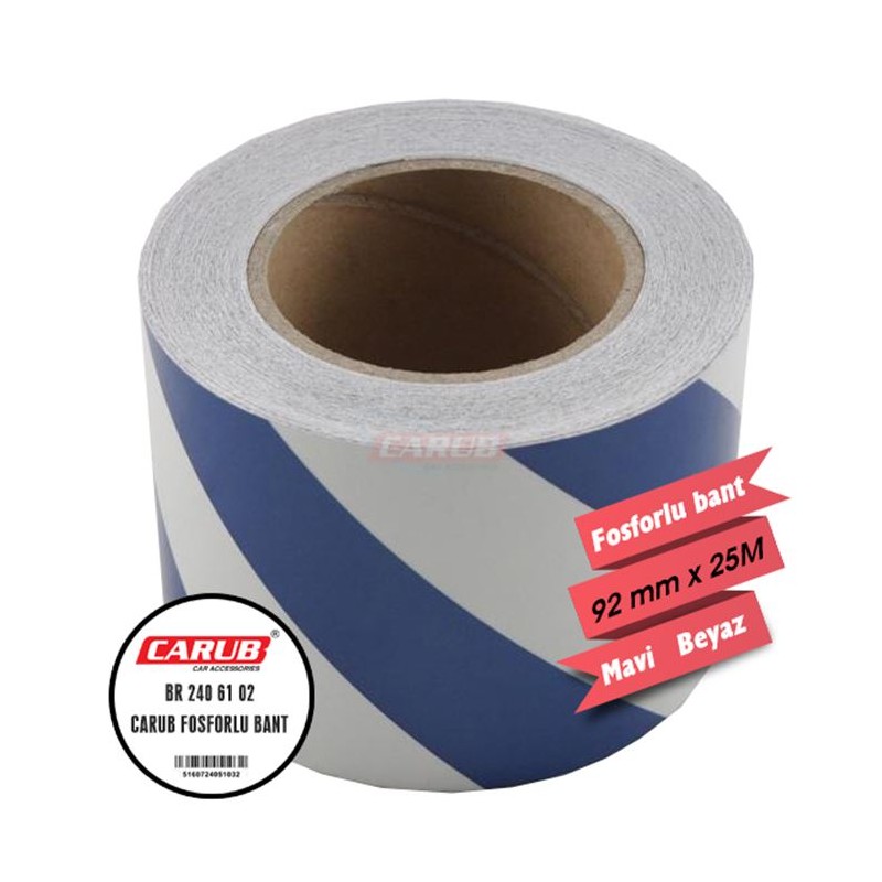 FOSFOR BANT 10CMX25MT ÇAPRAZ MAVİ-BEYAZ 2406102 CARUB