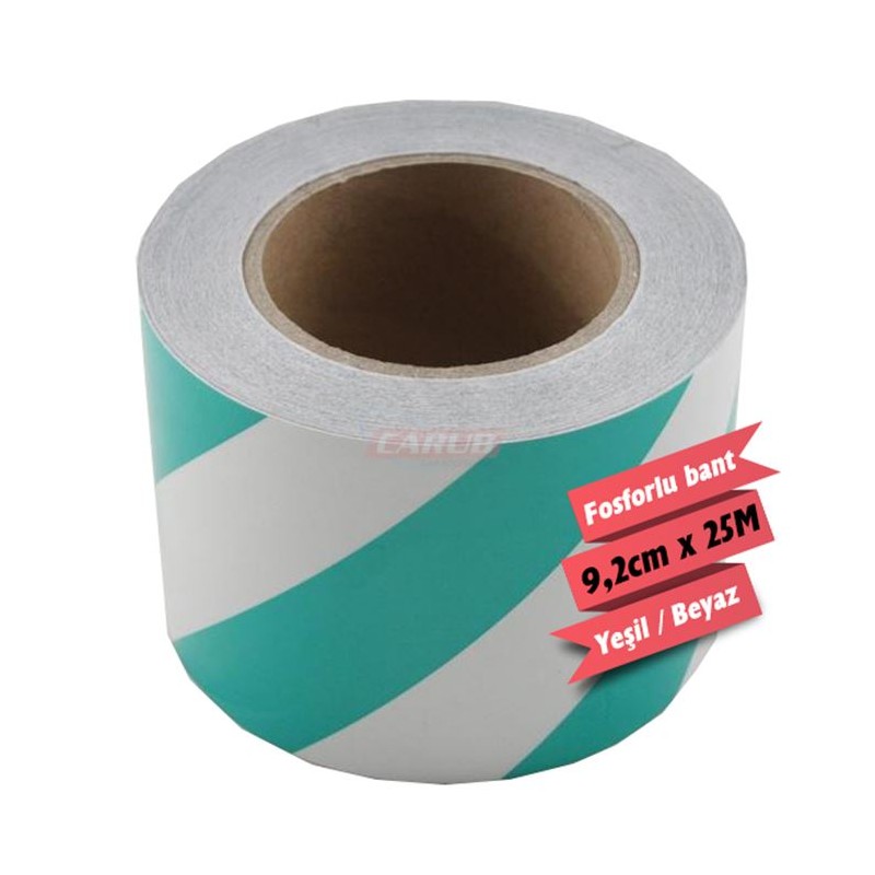 FOSFOR BANT 10CMX25MT ÇAPRAZ YEŞİL-BEYAZ 2406104 CARUB