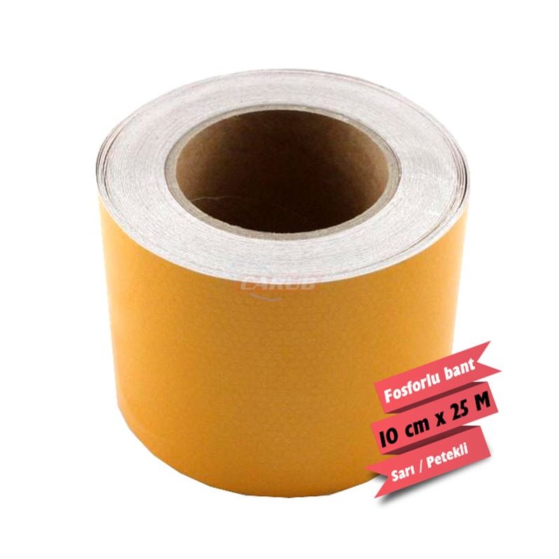 FOSFOR BANT 10CMX25MT PETEKLİ SARI 2407601 CARUB