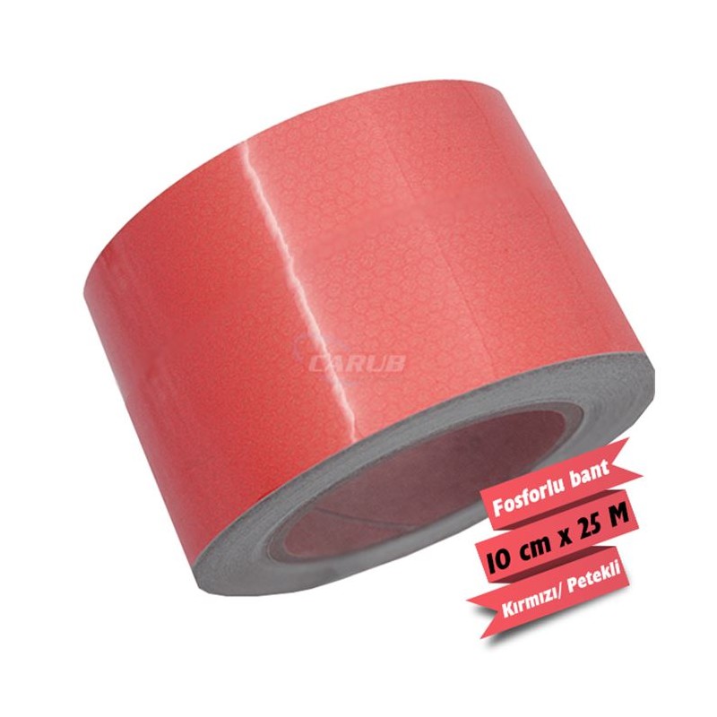 FOSFOR BANT 10CMX25MT PETEKLİ KIRMZI 2407602 CARUB