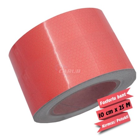FOSFOR BANT 10CMX25MT PETEKLİ KIRMZI 2407602 CARUB