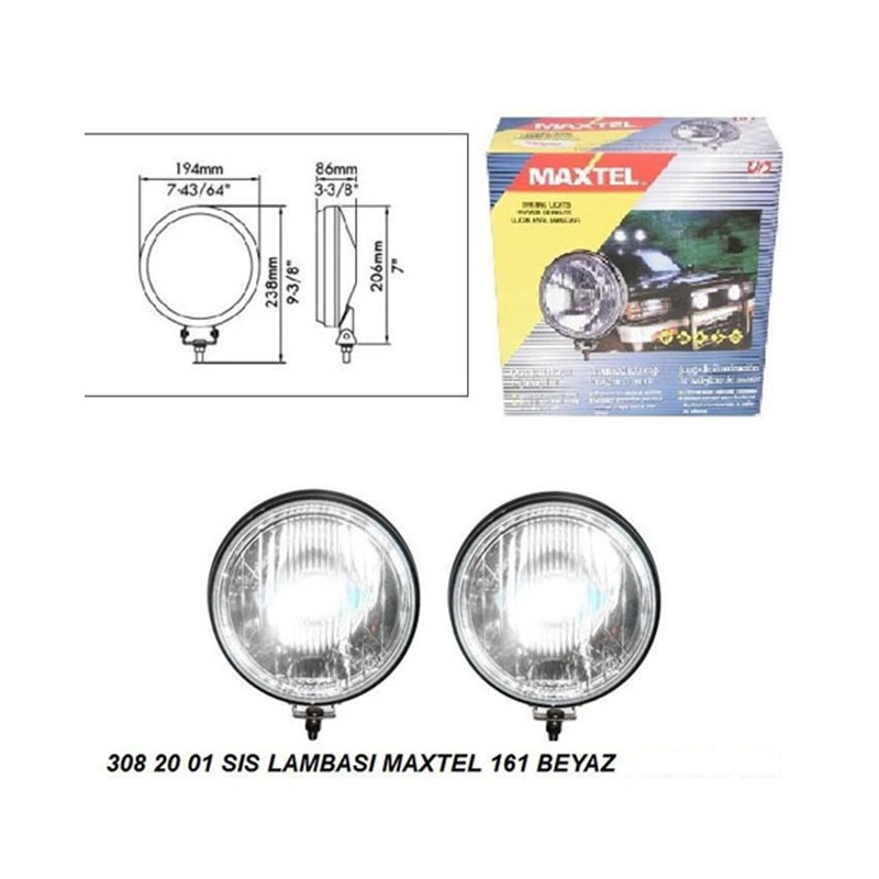 SİS LAMBASI YUVARLAK MAXTEL KROMAJLI 3082001 BEYAZ 194MM JF 161B JF-16