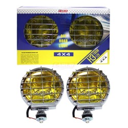 SİS LAMBASI YUVARLAK 4X4 NİKELAJLI KAFESLİ SARI 195X135MM 3018002 CARU