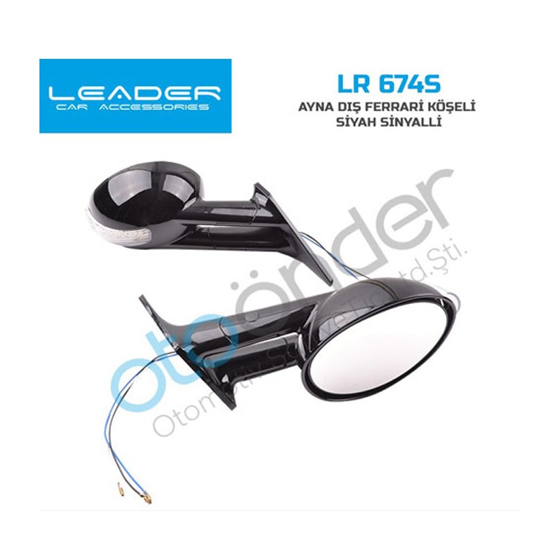 AYNA DIŞ DİKİZ FERRARİ TİP YUVARLAK SİYAH LR 674S LR-674S LEADER