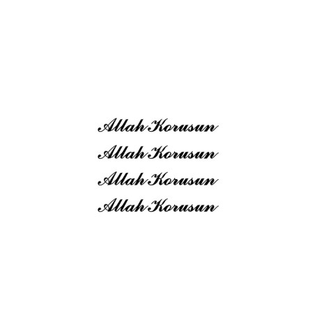 YAPIŞTIRMA FOLYO YAZI ALLAH KORUSUN KÜÇÜK SİYAH 3X14CM ERN1223 ERN