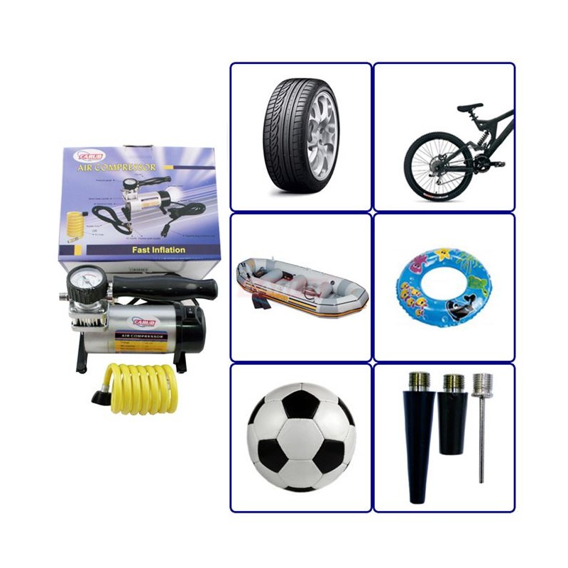 KOMPRESÖR TEK PİSTON METAL 12V APARATLI SİYAH 2491003 CARUB