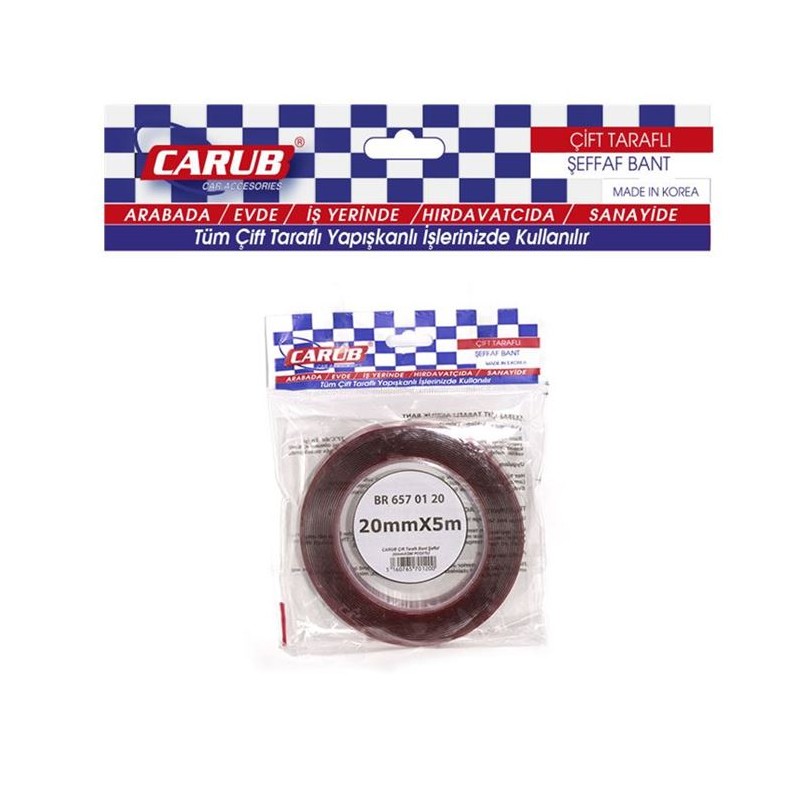 BANT ÇİFT TARAFLI SİLİKONLU POŞET 20MMX5MT CARUB 6570175 6570120 CARUB