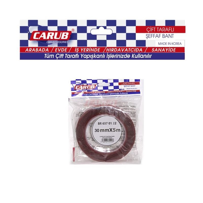 BANT ÇİFT TARAFLI SİLİKONLU POŞET 30MMX5MT CARUB 6570177 6570122 CARUB