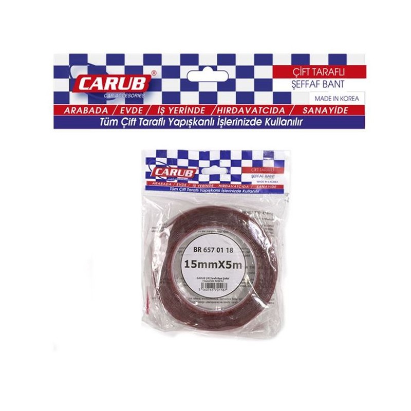 BANT ÇİFT TARAFLI SİLİKONLU POŞET 15MMX5MT CARUB 6570173 6570118 CARUB