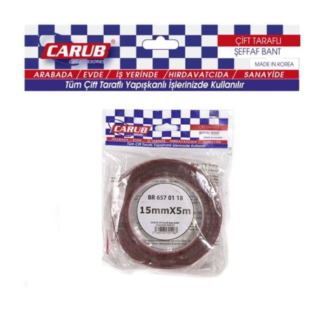 BANT ÇİFT TARAFLI SİLİKONLU POŞET 15MMX5MT CARUB 6570173 6570118 CARUB