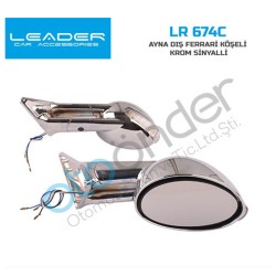 AYNA DIŞ DİKİZ FERRARİ TİP YUVARLAK NİKELAJLI LR 674C LR-674C LEADER