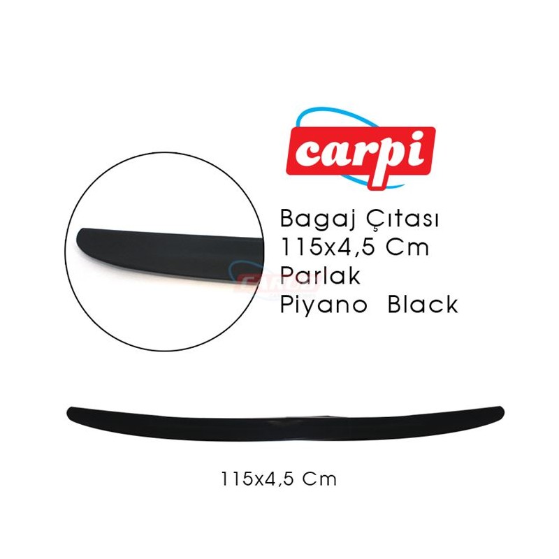 BAGAJ ÇITASI ORJİNAL ORJ MODEL PARLAK SİYAH PİANO BLACK 115X4,5CM 2790