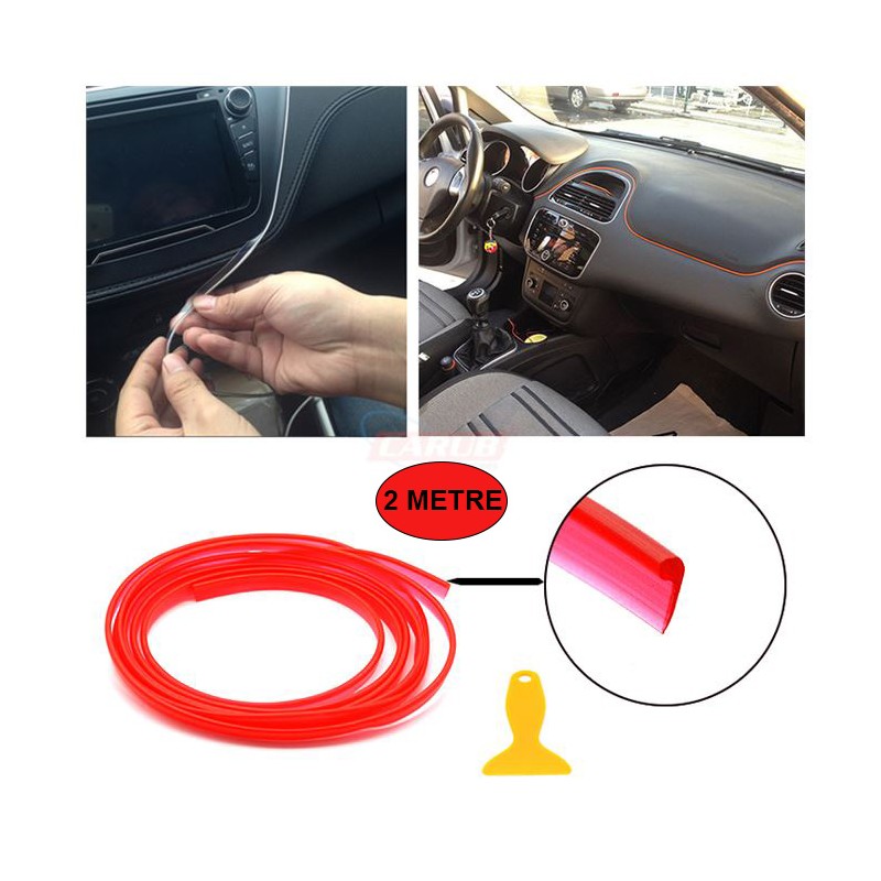ÇITA SIKIŞTIRMALI DEKORATİF ŞERİT FİTİL PLASTİK 2M KIRMIZI 4327575 CAR