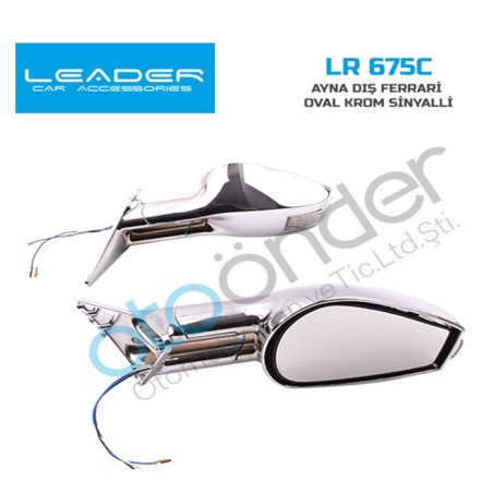 AYNA DIŞ DİKİZ FERRARİ TİP OVAL NİKELAJLI LR 675C LR-675C LEADER
