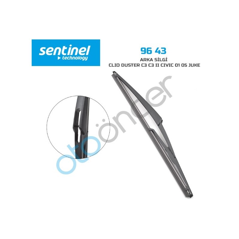 SİLECEK SÜPÜRGESİ ARKA CLİO DUSTER C3 II CİVİC 01-05 JUKE 96.43 96-43