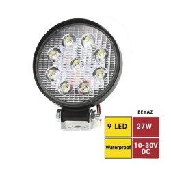 ÇALIŞMA LAMBASI YUVARLAK 10-30V 27W 9 LED 111MM K-32MM 3010575 CARUB