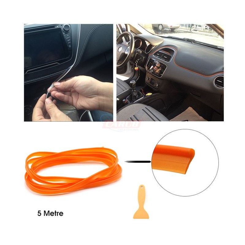 ÇITA SIKIŞTIRMALI DEKORATİF ŞERİT FİTİL PLASTİK 5M TURUNCU 4327583 CAR