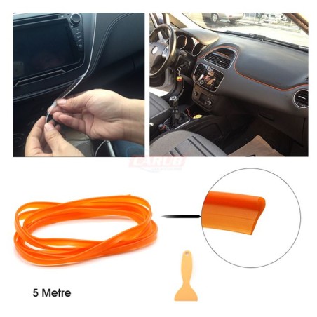 ÇITA SIKIŞTIRMALI DEKORATİF ŞERİT FİTİL PLASTİK 5M TURUNCU 4327583 CAR