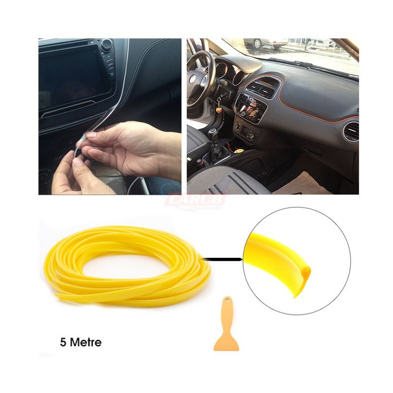 ÇITA SIKIŞTIRMALI DEKORATİF ŞERİT FİTİL PLASTİK 5M SARI 4327585 CARUB