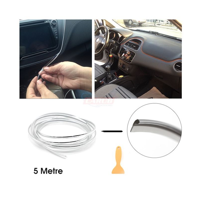 ÇITA SIKIŞTIRMALI DEKORATİF ŞERİT FİTİL PLASTİK 5M ŞEFFAF NİKEL 432758
